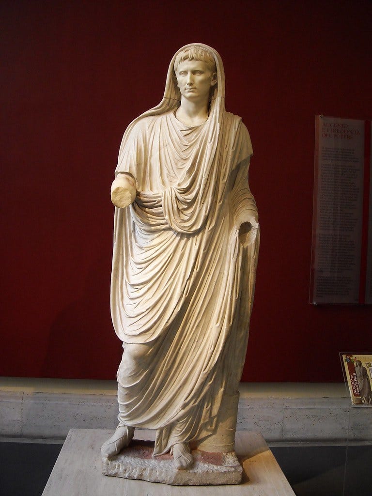 Augustus "capite velato" from Via Labicana in Rome (10-1 B ...