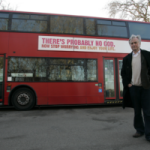 Professor Richard Dawkins, the author of non-fiction book 'The God Delusion', poses for photographers in front of a London bus featuring the atheist advertisement with the slogan in London, Tuesday, Jan. 6, 2009. (AP Photo/Akira Suemori) Atheist Richard Dawkins calls himself a “cultural Christian”
