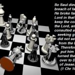 Bible Art 1 Chronicles 9-11 Saul died for his breach of faith